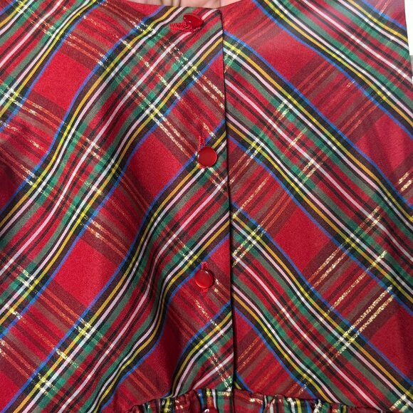 Classic Red Holiday Dress Coat & Plaid Christmas Dress Lots of Love Girls Size 6 - Picture 9 of 14